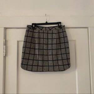 Madewell gray plaid skirt